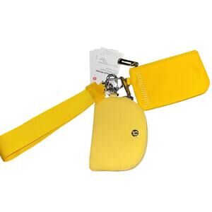 Lululemon yellow dual pouch wristlet NWT (Maize Yellow / Lemon Wash)